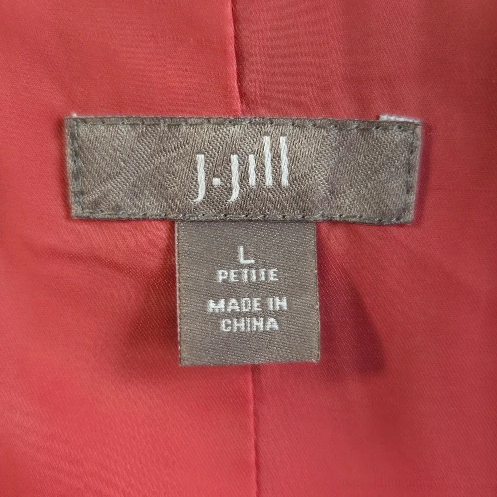 J. Jill Dress & Jacket Set Women XL/L Petite Coral Silk Linen 2 Piece Co-ord